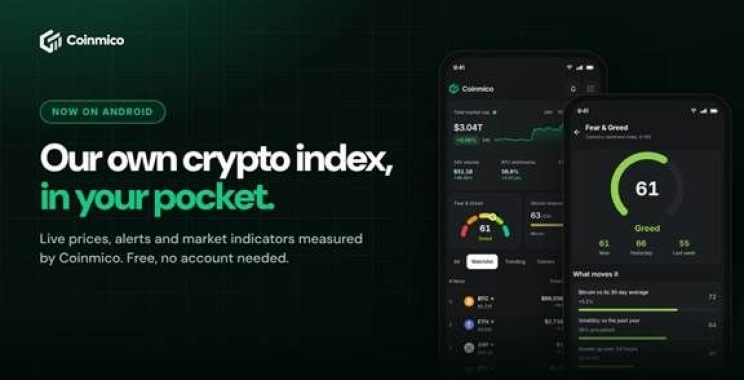 Coinmico Launches Android App With Price Alerts and Market Indicators From Its Own Crypto Index